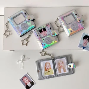 Kpop Idol Card Holder 3-Inch Photo Holder Collection Book with Holographic Cover