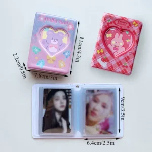Kpop Photo Album Cute Cartoon Rabbit Bear 3-Inch Photocard Storage Case and Holder