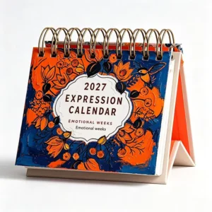 Kraft Cardboard Twin Coil Flip-Over Table Calendar Business Office Supplies