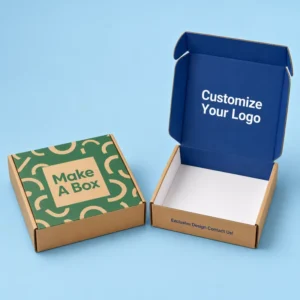 Kraft Corrugated Gift Shipping Mailer Box Embossed UV-Coated Foldable Recyclable