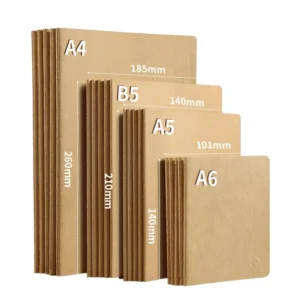 Kraft Paper A4/B5/A5 Sketch Writing Notebook Line Grid Blank Sewn Binding Notepad School Office Stationery Supplies