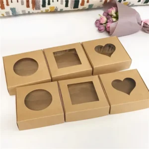 Kraft Paper Cardboard Gift Packaging Boxes with Windows