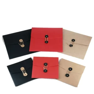 Kraft Paper Envelope with Button and String Closure