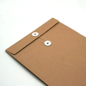 Kraft Paper Envelope with Button and String Closure