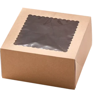 Kraft Paper Gift Boxes for Cake, Cupcake, Cookie, Candy, and Chocolate with Window