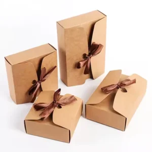 Kraft Paper Gift Cake Box With Ribbon