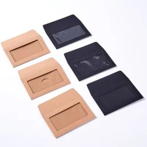 Kraft Paper Mailer Envelope with Window for Invitations, Gift Cards, and Business Mail