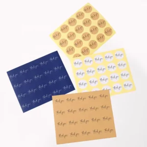 Kraft Paper Self-Adhesive Round Envelope Seal Sticker, 3D