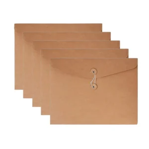Kraft String Envelopes with Button and String Closure for File Folders and Project Documents