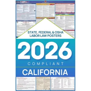 Labor Law Poster State Federal Compliance OSHA EEOC FMLA Minimum Wage Laminated Waterproof Workplace Poster