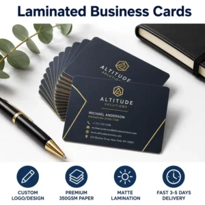 Laminated Coated Paper Business Cards Custom CMYK Offset Printing with Matte Gloss Finish Corporate Name Cards