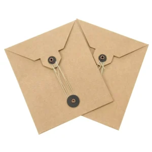 Large Custom Brown Kraft Paper Envelopes with String Tie for Storage and Mailing