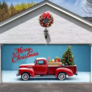 Large Fabric Red Brick Wall Scene Backdrop for Christmas Parties