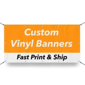Large-Format Custom PVC Vinyl Banner, Wind-Resistant, for Outdoor Construction Site Fences and Safety Warnings