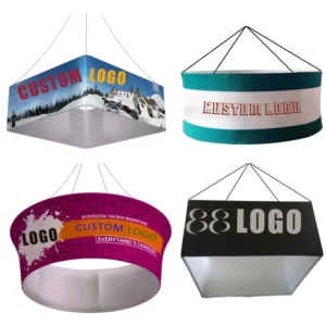 Large Format Hanging Sign Aluminum Tube Ceiling Banner for trade show exhibition tension fabric advertising banner stand Box