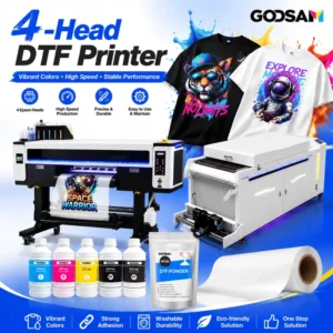 Large Format Heat Transfer 4 Head I3200 Clothes T-Shirt Printing Machine 24 Inch Roll DTF Printer Full Set