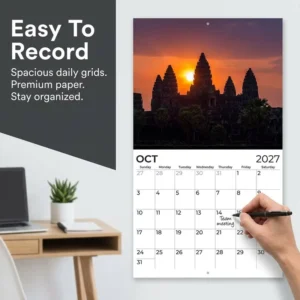 Large Office Historical Scenery Relics Calendar Custom Printing Service Wall Calendar