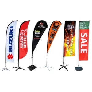 Large Outdoor Barbershop Feather Flag Banner with Pole Stand Base