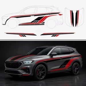 Large PVC Vinyl Racing Stripe Car Decal Kit for SUV Sedan