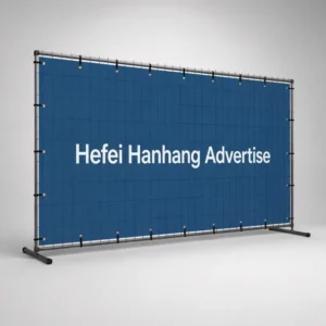 Large Portable Mesh Fabric Backdrop Banner with UV-Resistant Vinyl Material and Digital Printing for Trade Shows
