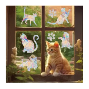 Large Sunshine Rainbow Window Decals Bird Anti Strike Collision Window Sticker