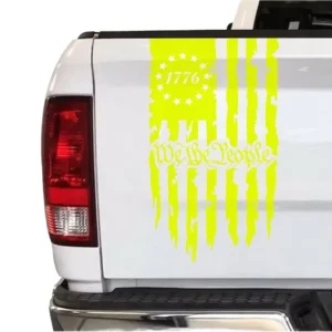 Large Tattered American Flag Self-Adhesive Vinyl Decal Sticker for Truck Tailgate