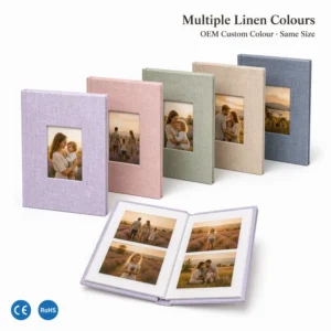 Lavender Vertical Hardcover Photo Album, 52 Photos, PET Slots, 5-Inch Instant Prints, Wedding Memory