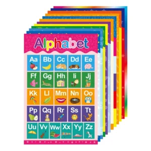 Learning Education Charts ABC Alphabet Months Of The Year Poster For Nursery Homeschool Kindergarten Classroom Preschool