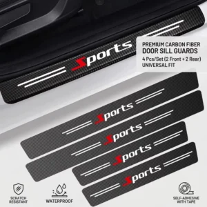 Leather Sill Protector Patterned Sports Style Self adhesive Single Use Body Sticker for Car Body Model 6040