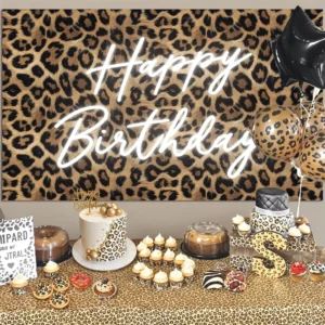 Leopard Print Backdrop Photography Background Banner for Bachelorette Party Photo Booth
