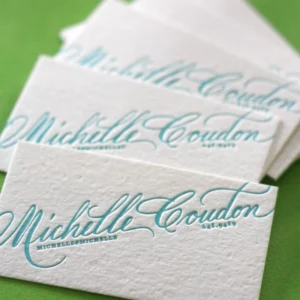 Letterpress Debossed Business Cards Custom Heavyweight Cotton Paper Name Cards