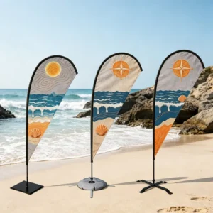 Lightweight Beach Banner for Outdoor Pavement Display
