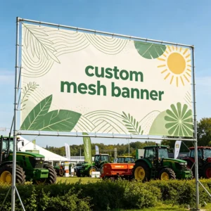 Lightweight Wall Hanging Mesh Fabric Banner with Double Stitched Construction