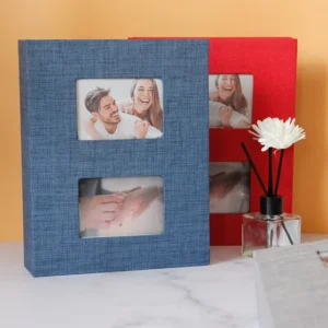 Linen Cover Photobooth Photo Album with 100 Pages and 200 Pockets for 4×6 Photos