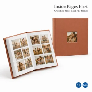 Linen Hardcover Photo Album, Square Spine, Counter-Mounting, Reinforced Spine Cloth, Wedding Family Memory