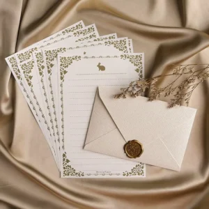 Linen Pattern Letter Paper Set Kraft Paper Invitations Postcards and Envelopes