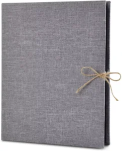 Linen Refillable Photo Album Scrapbook with Vintage Black Pages