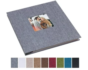 Linen Self-Adhesive Wedding Photo Album with 40 Self-Stick Pages