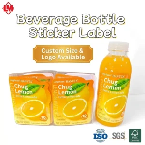 Logo Printed Waterproof Vinyl Roll Stickers for Plastic Beverage Bottles