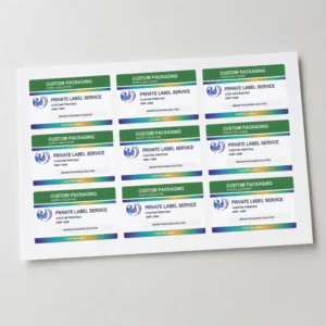 Low Temperature Resistant Custom Logo Print Label with Strong Adhesive Backing for Cosmetic Sample Packaging