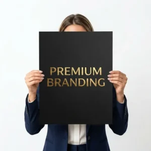 Luxury Black Gold Custom Poster Printing Full Color Offset Corporate Event Exhibition Branding Display
