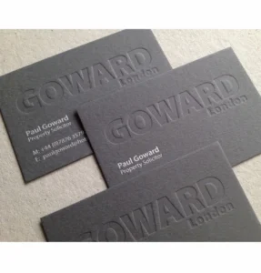 Luxury Business Card Grey Black Cardboard Metal Business Thank You Card Gold Foil Embossed Custom Business Cards
