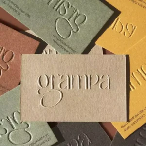 Luxury Embossed Business Cards Kraft Paper With Art Paper Logo Customizable Free Design Service Thank You & Loyalty Card Option