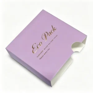 Luxury Lavender Sliding Paper Sleeve With Finger Cut Out Custom Gold Foil Logo Packaging Sleeve