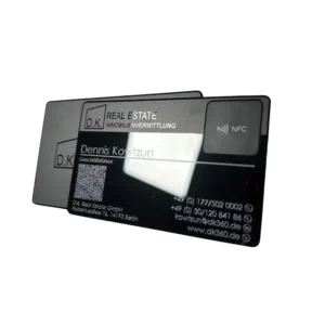 Luxury Mirror Metal Business Card NFC 13.56mhz Chip Metal Digital Business Card with Cutout for URL Encoding or Social Media