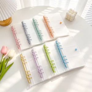 Macaron A6 Transparent Loose-Leaf Photo Album 25 Sheets 75 Card Slots DIY Photo Storage Book
