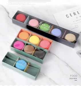 Macaron, French Cookie and Candy Paper Packaging Box with Transparent PET Window