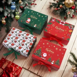 Magnetic Closure Collapsible Gift Box With Soft Touch Film Finish For Christmas Gift Packaging