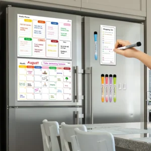 Magnetic Foldable Weekly Calendar Planner Custom Felt Dry Erase Whiteboard for Home & Office Organization