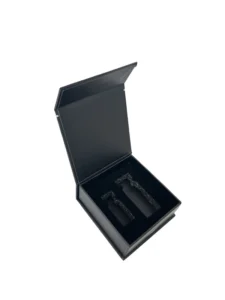 Magnetic Rigid Black Vial Box with Embossing and EVA Insert